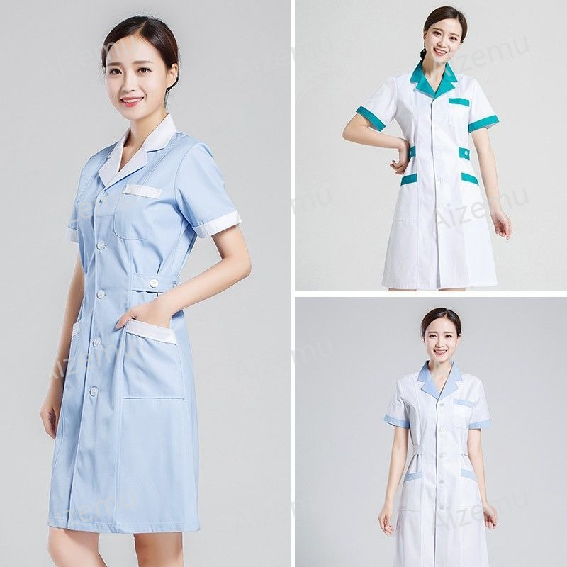 Medical Lab Coats - Unisex korte mouw schoonheidssalon scrubjurk wit