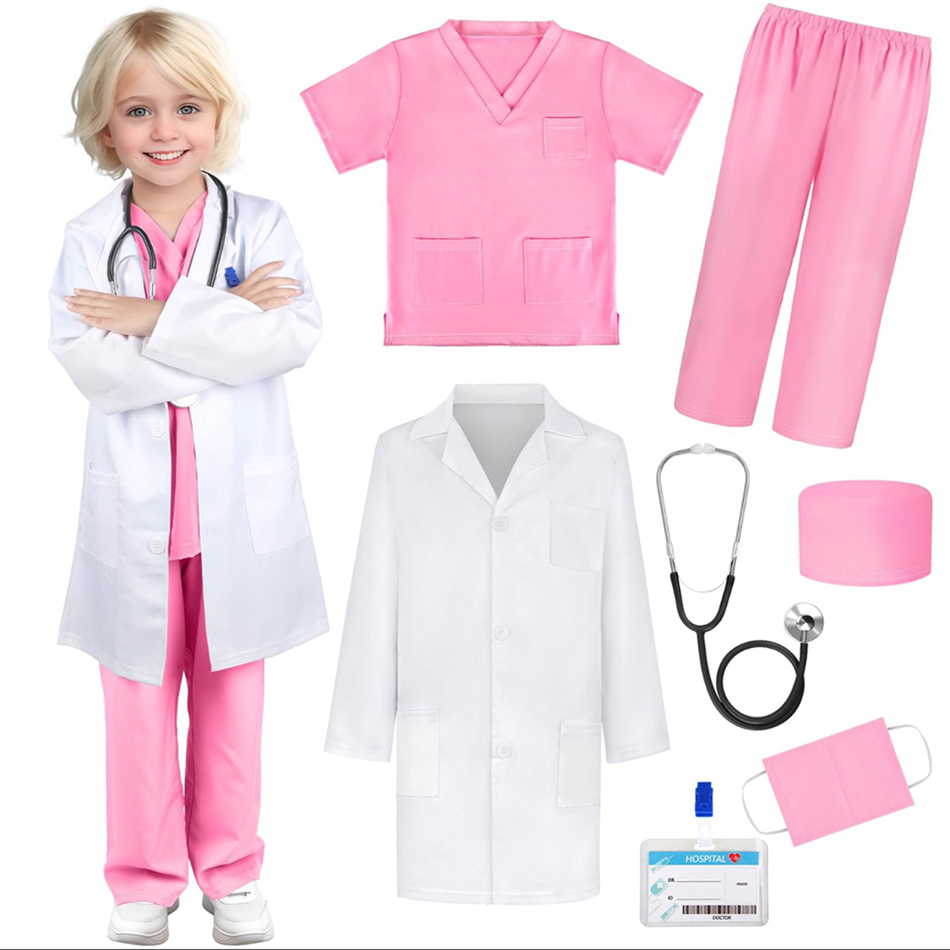 7-delig kind wit medisch unifo - Medical Lab Coats recensie en prijs